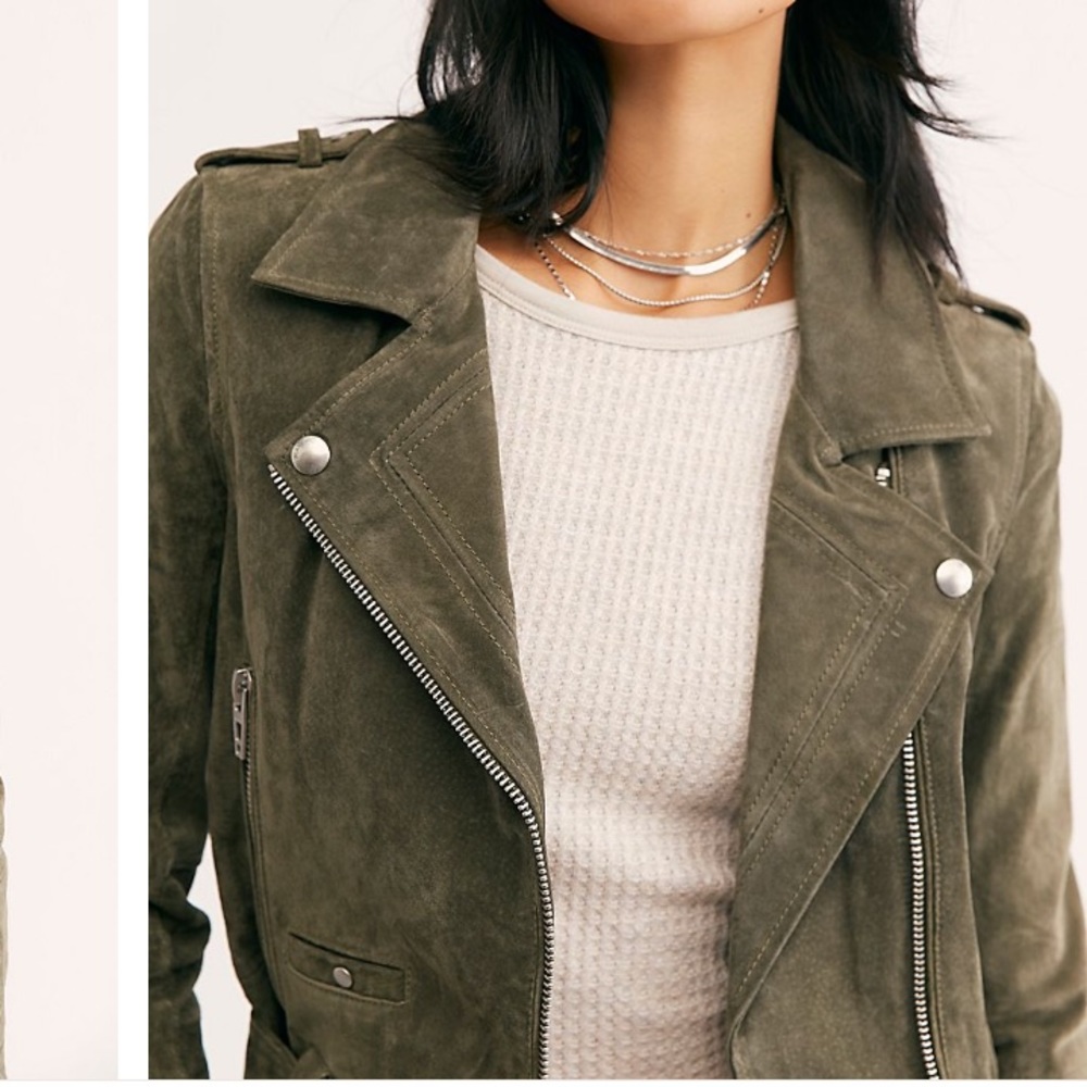Blank NYC Suede moto jacket XS Free People